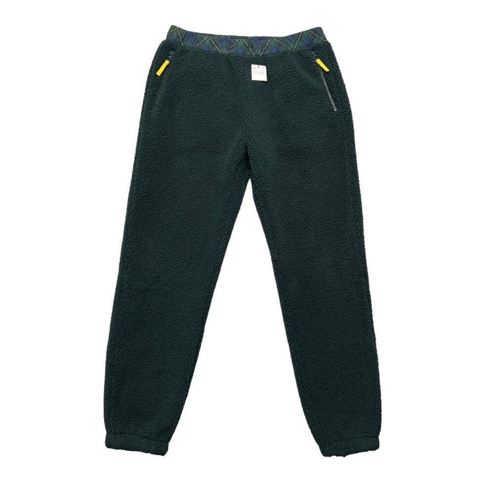 JW Anderson X UNIQLO Joggers Men's Size Large Green Pile Fleece Pants Sweatpants